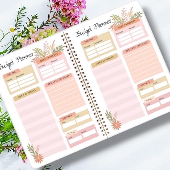 Spiral Budget Planner book - Pink - Picture 2 of 2